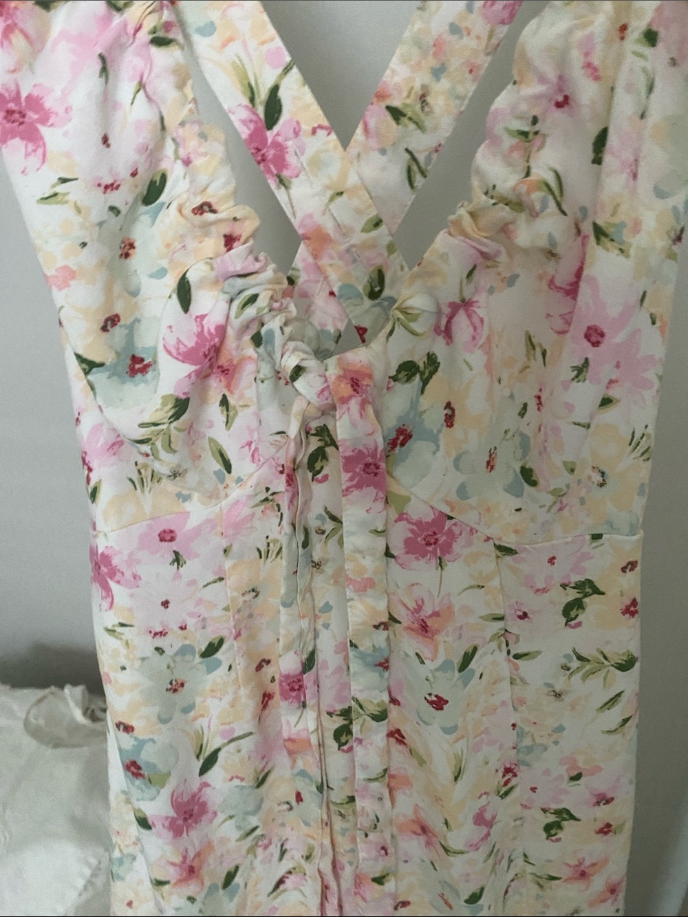 Abercrombie & Fitch Floral Dress in Pink & Cream - Picture 3 of 5